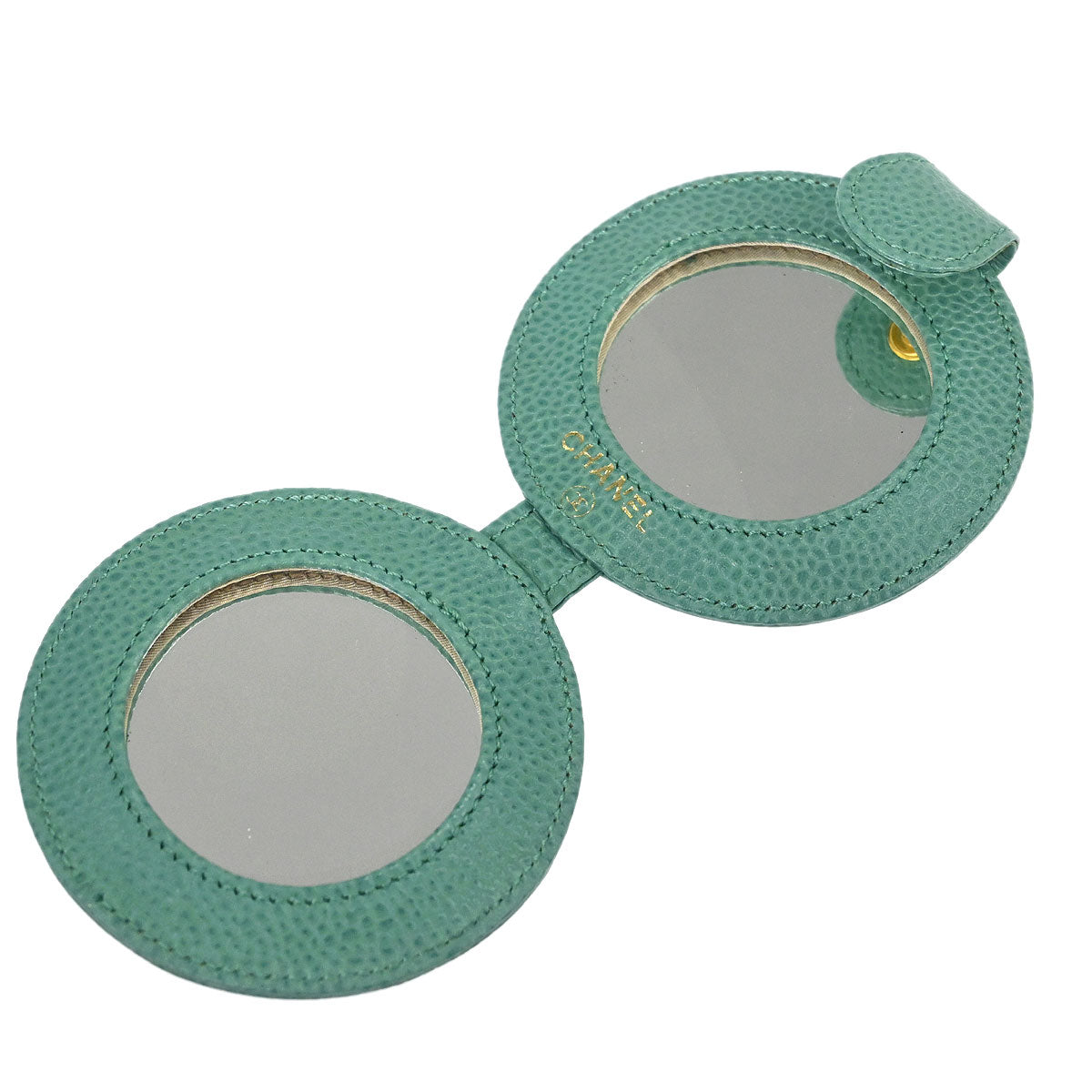 Chanel Green Caviar Skin Compact Mirror Small Good