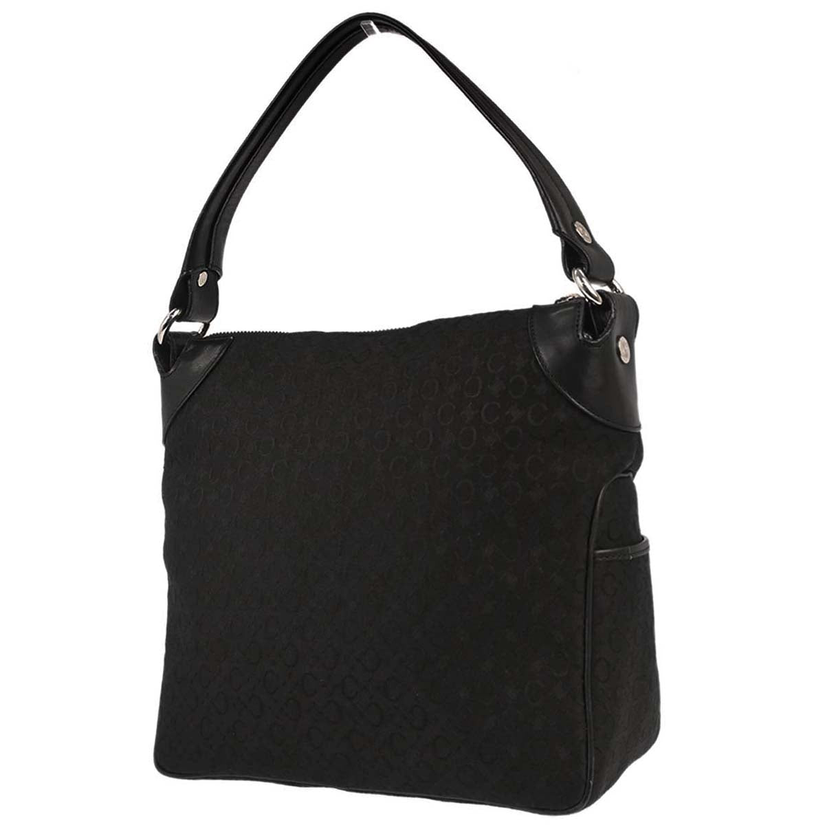 Celine Black Satin C Macadam Handbag