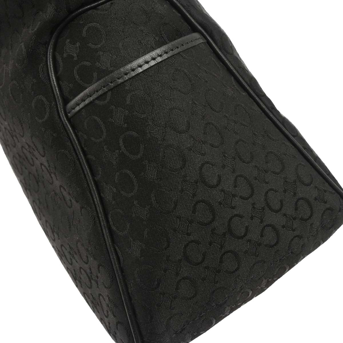 Celine Black Satin C Macadam Handbag