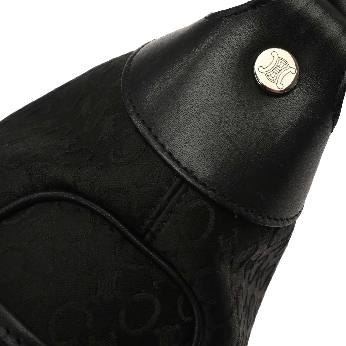 Celine Black Satin C Macadam Handbag