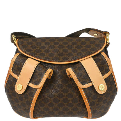 Celine * Brown PVC Macadam Shoulder Bag