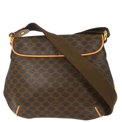 Celine * Brown PVC Macadam Shoulder Bag