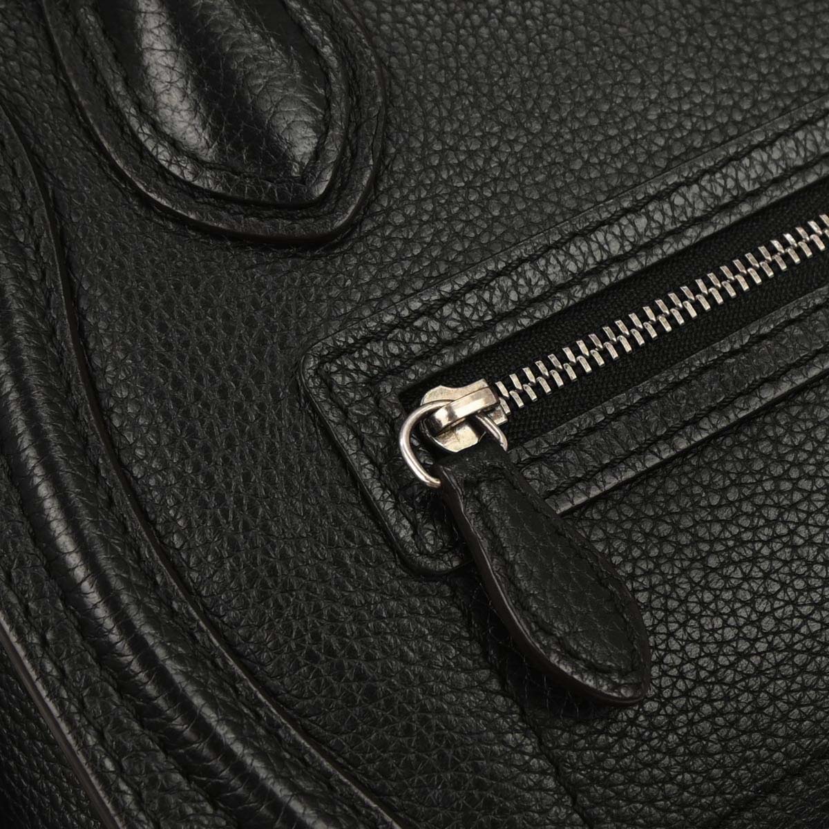 Celine Black Leather Nano Luggage 2way Shoulder Tote Bag