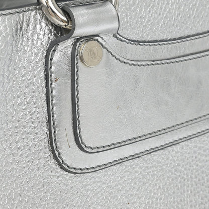 Celine Metallic Silver Leather Boogie Bag Handbag