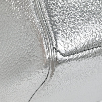 Celine Metallic Silver Leather Boogie Bag Handbag