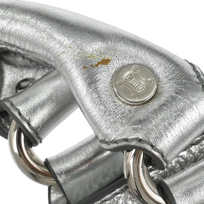 Celine Metallic Silver Leather Boogie Bag Handbag