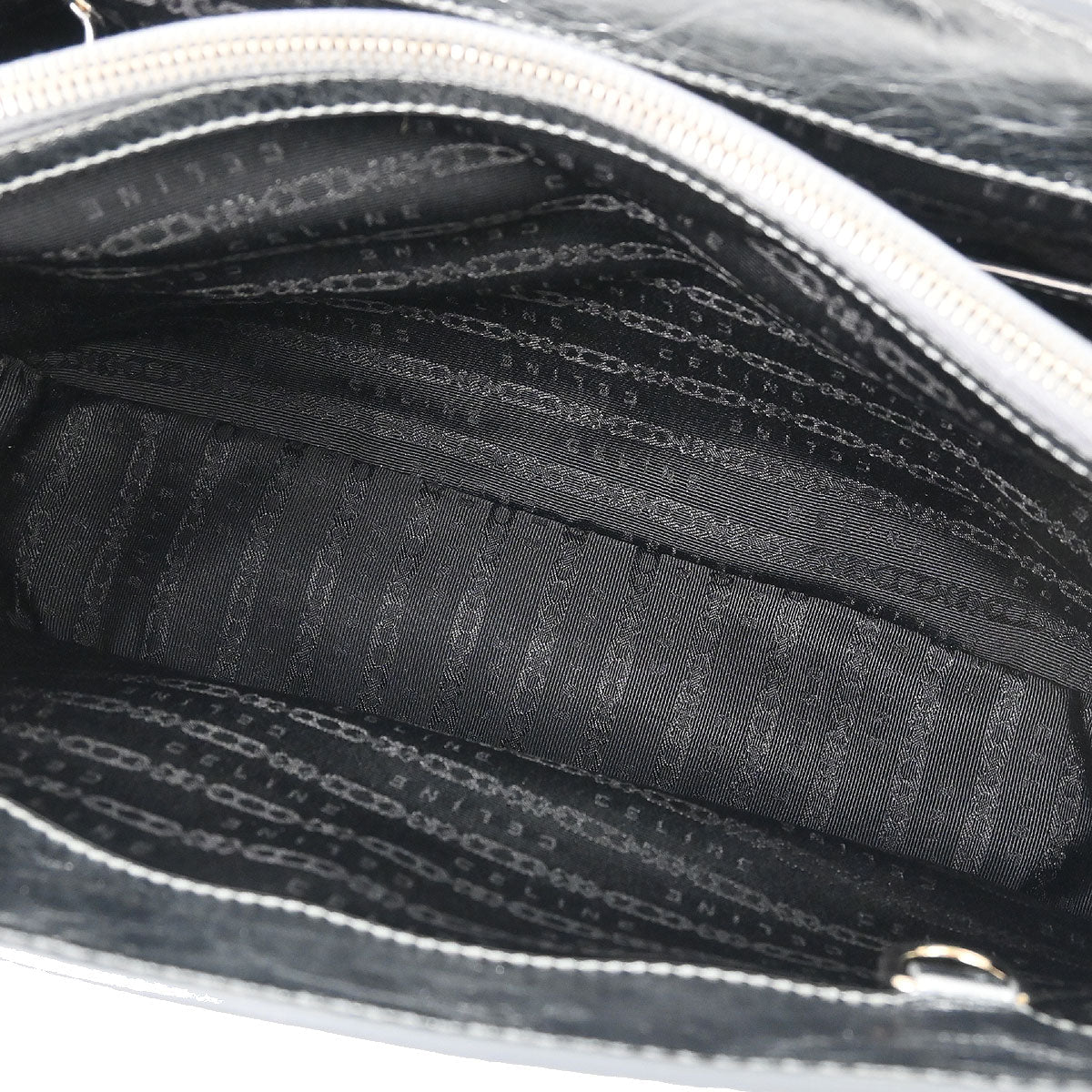 Celine Metallic Silver Leather Boogie Bag Handbag