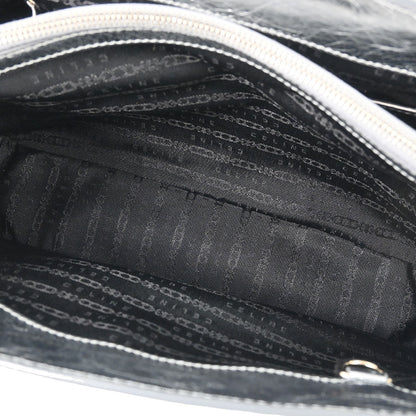 Celine Metallic Silver Leather Boogie Bag Handbag