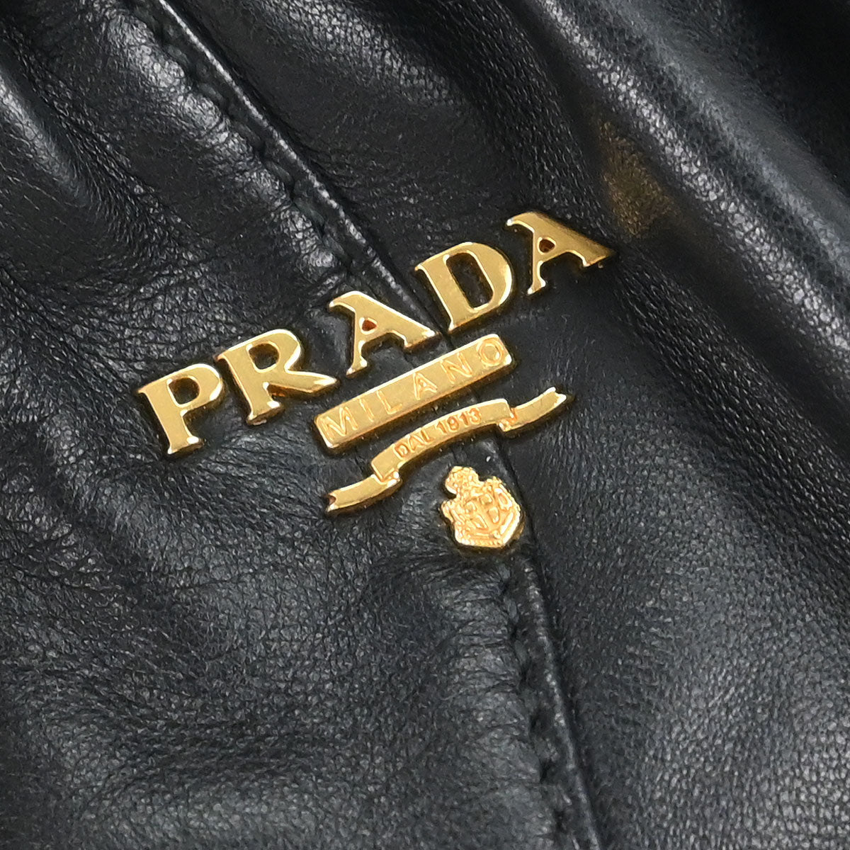 Prada Black Leather 2way Shoulder Handbag