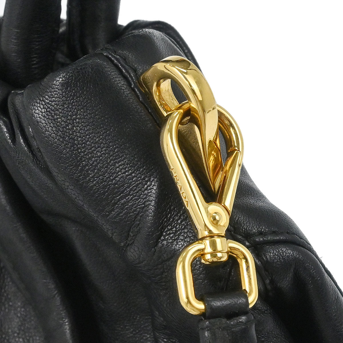 Prada Black Leather 2way Shoulder Handbag