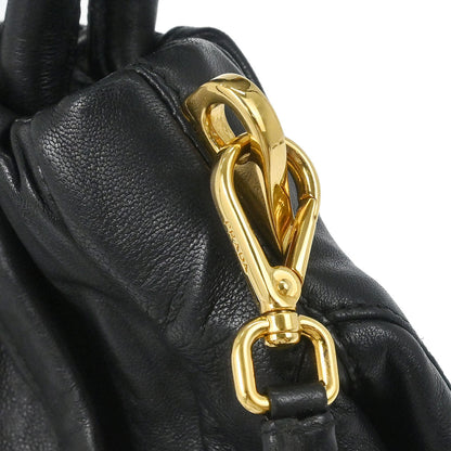 Prada Black Leather 2way Shoulder Handbag