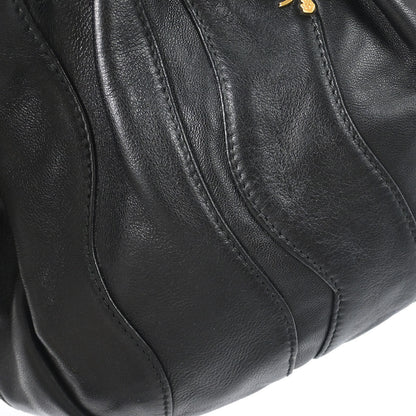 Prada Black Leather 2way Shoulder Handbag