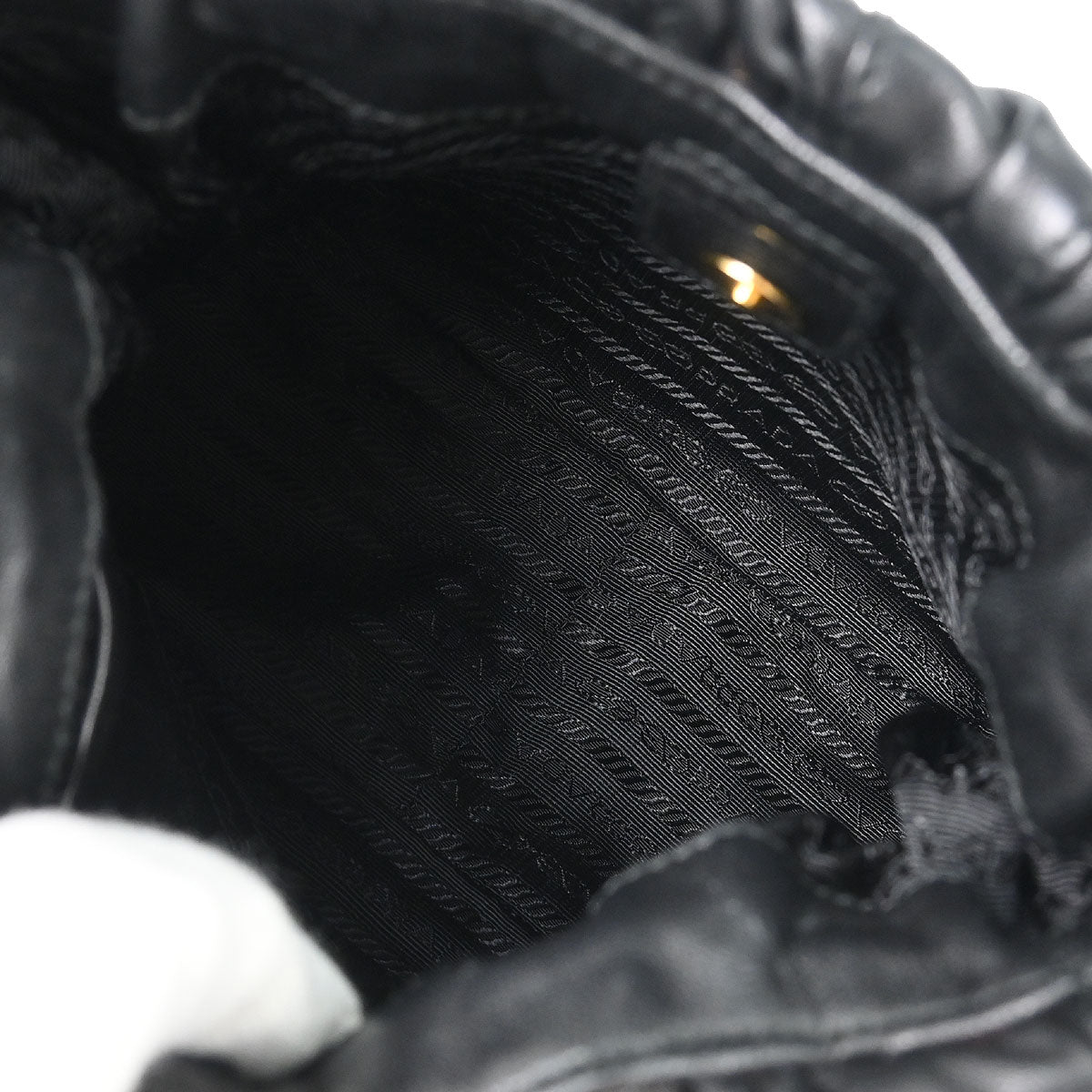 Prada Black Leather 2way Shoulder Handbag