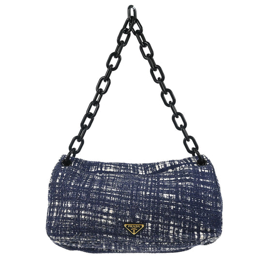 Prada Navy Tweed Handbag
