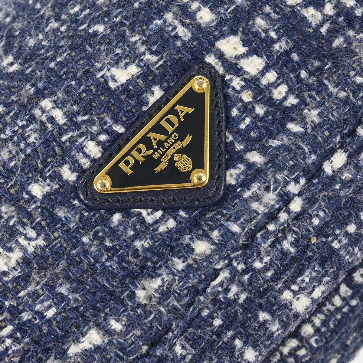 Prada Navy Tweed Handbag