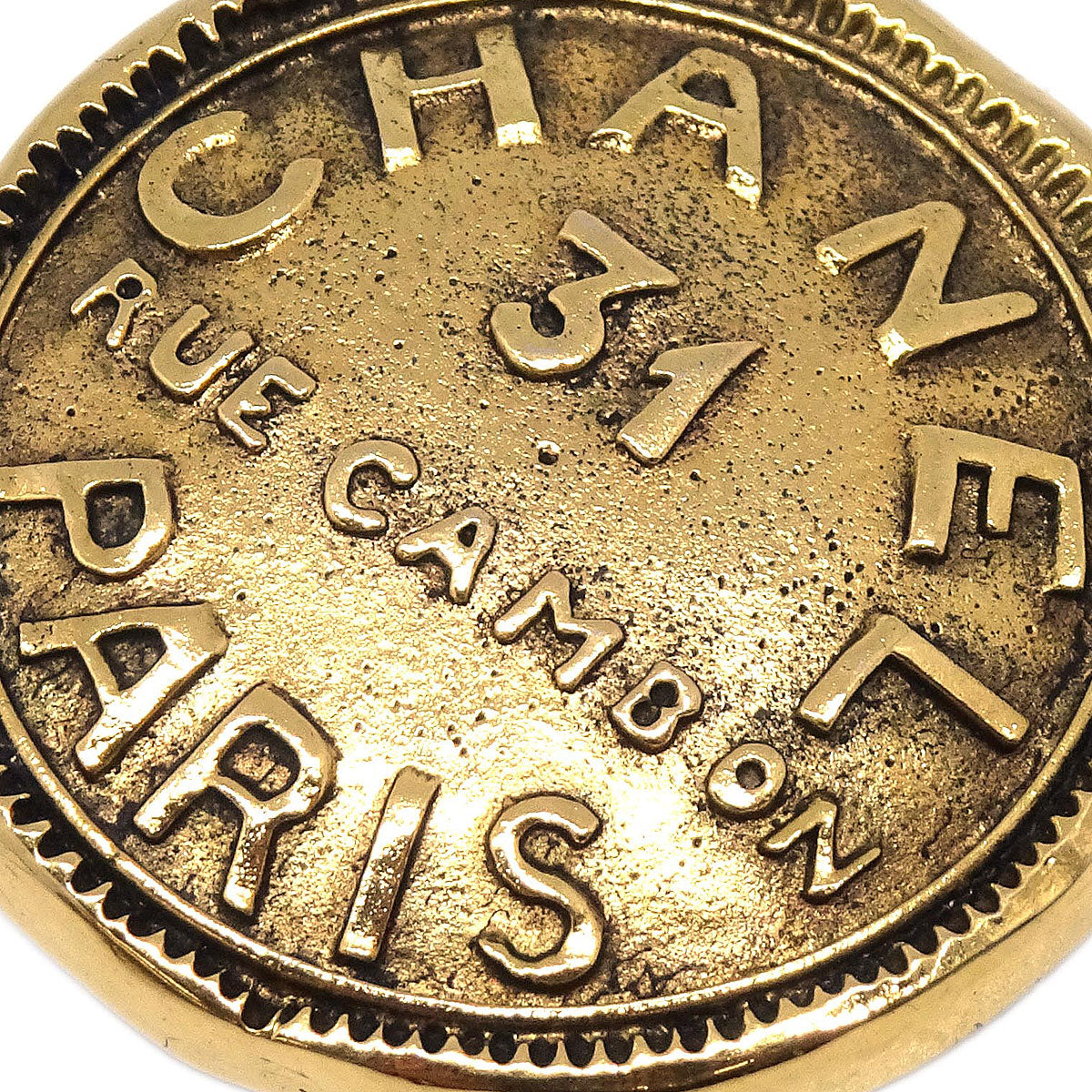 Chanel Button Clip-On Earrings Gold