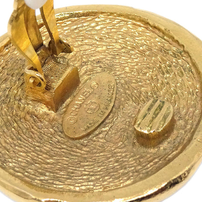 Chanel Button Clip-On Earrings Gold