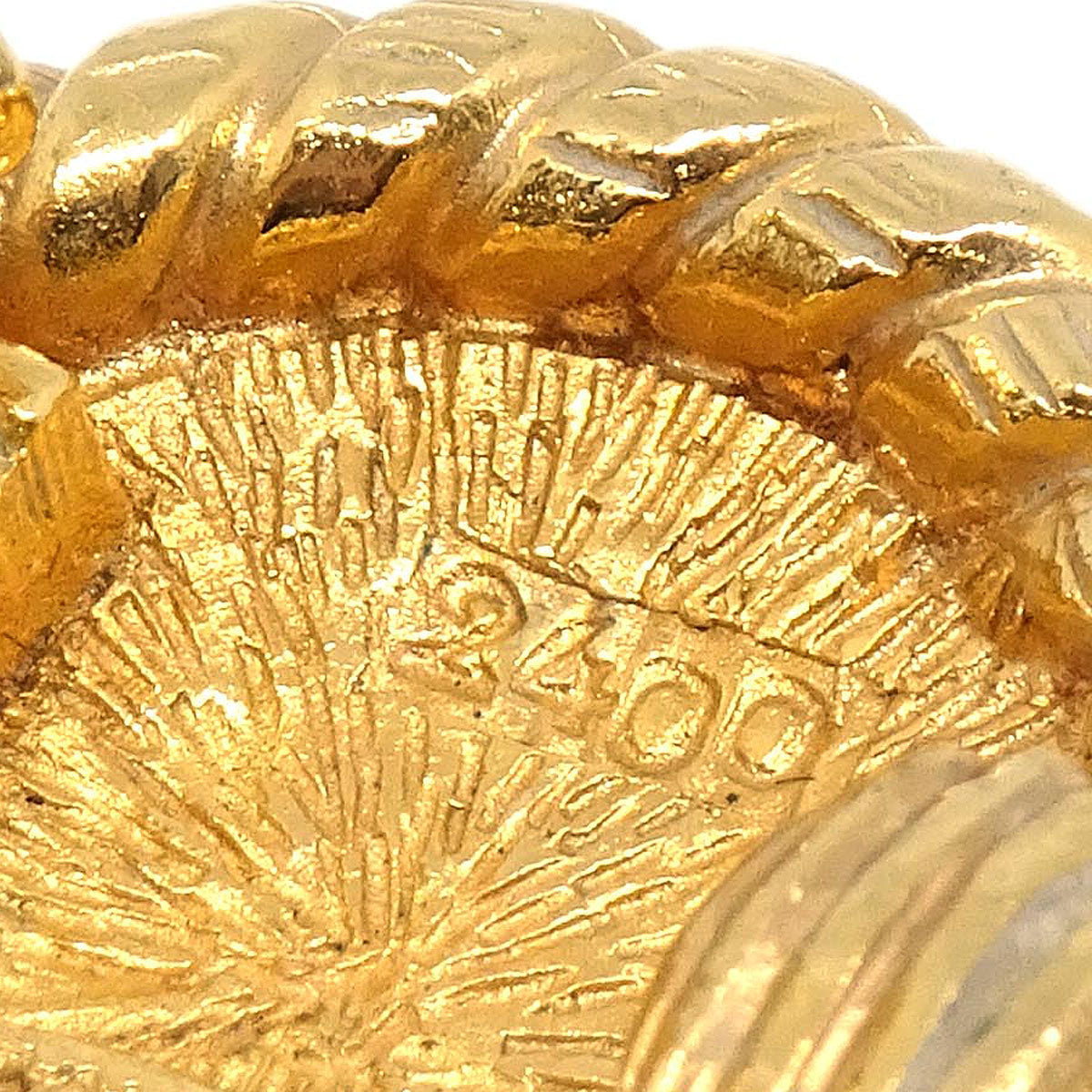 Chanel Button Clip-On Earrings Gold 2400