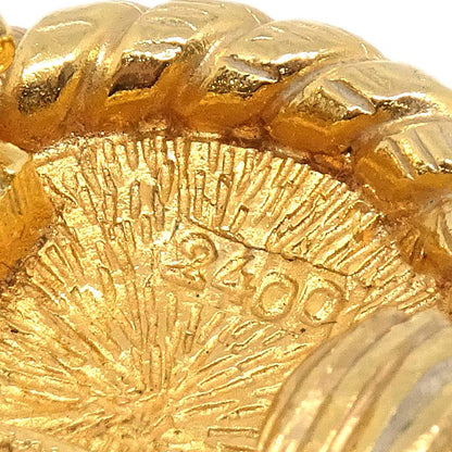 Chanel Button Clip-On Earrings Gold 2400