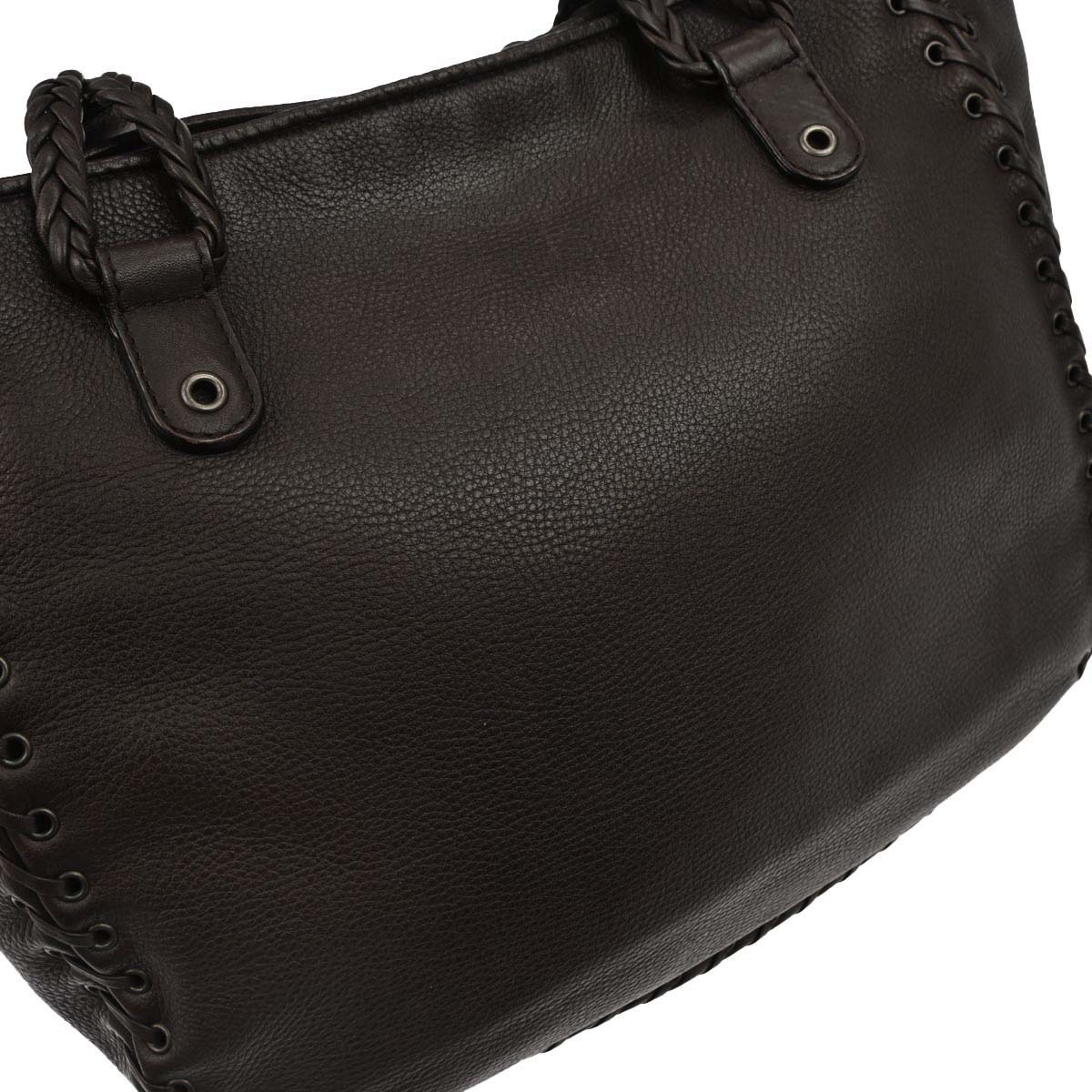 Christian Dior Brown Leather Ethnic Tote Handbag