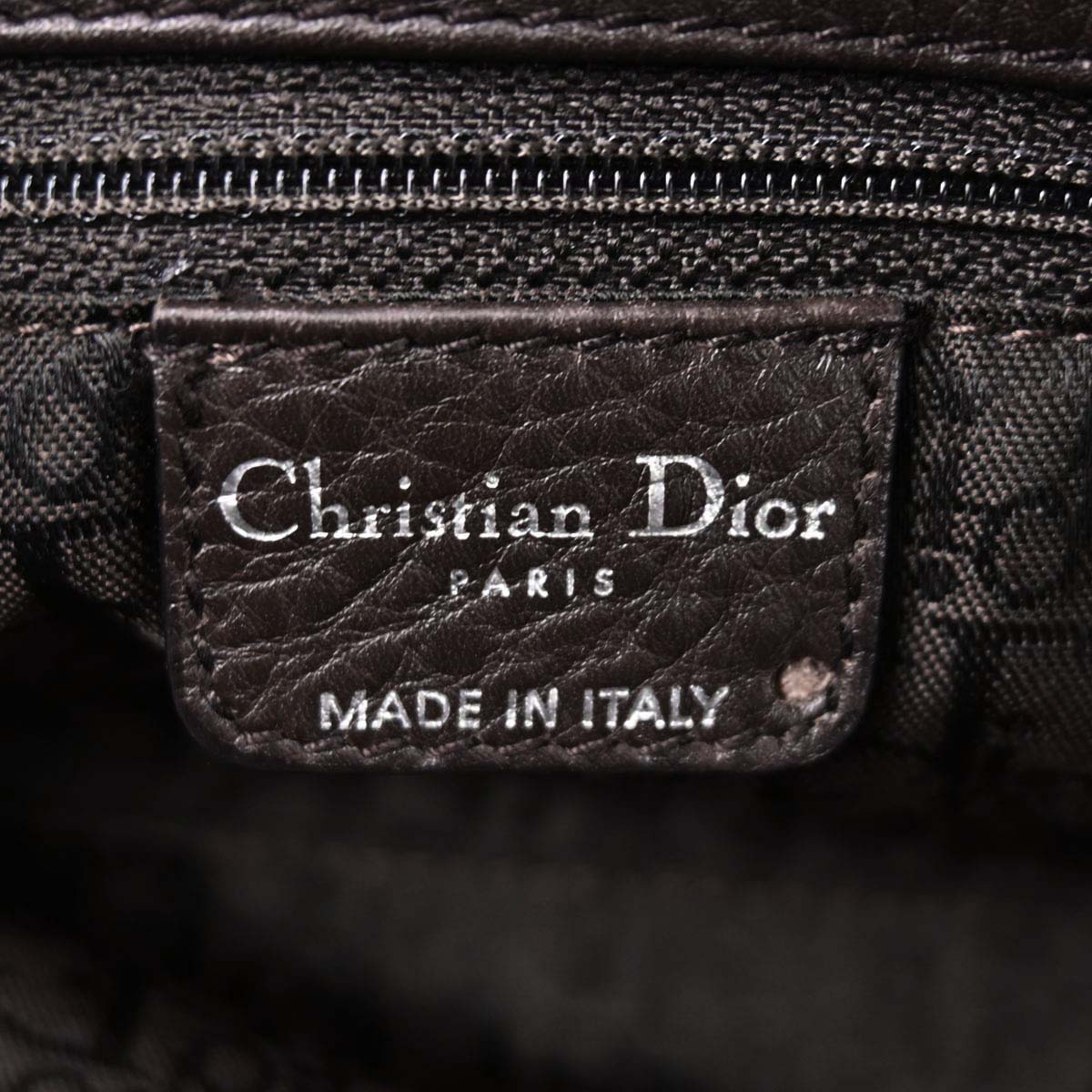 Christian Dior Brown Leather Ethnic Tote Handbag