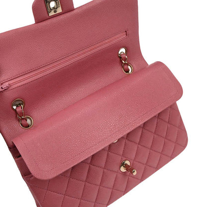 Chanel Pink Caviar Skin Medium Classic Double Flap Shoulder Bag