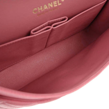 Chanel Pink Caviar Skin Medium Classic Double Flap Shoulder Bag