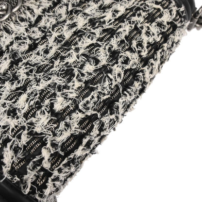 Boy Chanel Black Tweed Lambskin Medium Double Chain Shoulder Bag