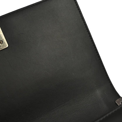 Boy Chanel Black Tweed Lambskin Medium Double Chain Shoulder Bag