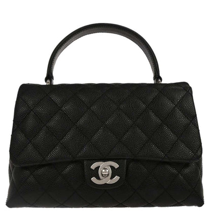 Chanel Black Caviar Skin Top Handle Handbag