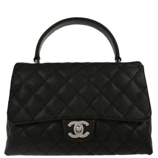 Chanel Black Caviar Skin Top Handle Handbag