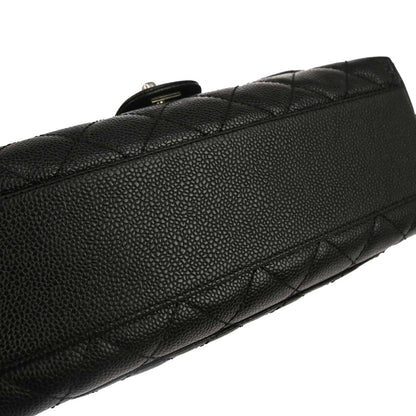 Chanel Black Caviar Skin Top Handle Handbag