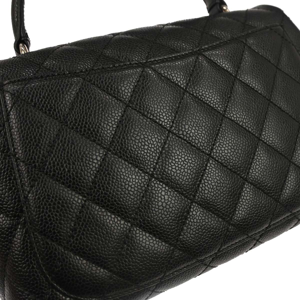 Chanel Black Caviar Skin Top Handle Handbag