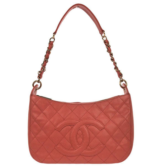 Chanel Salmon Pink Caviar Skin Shoulder Bag