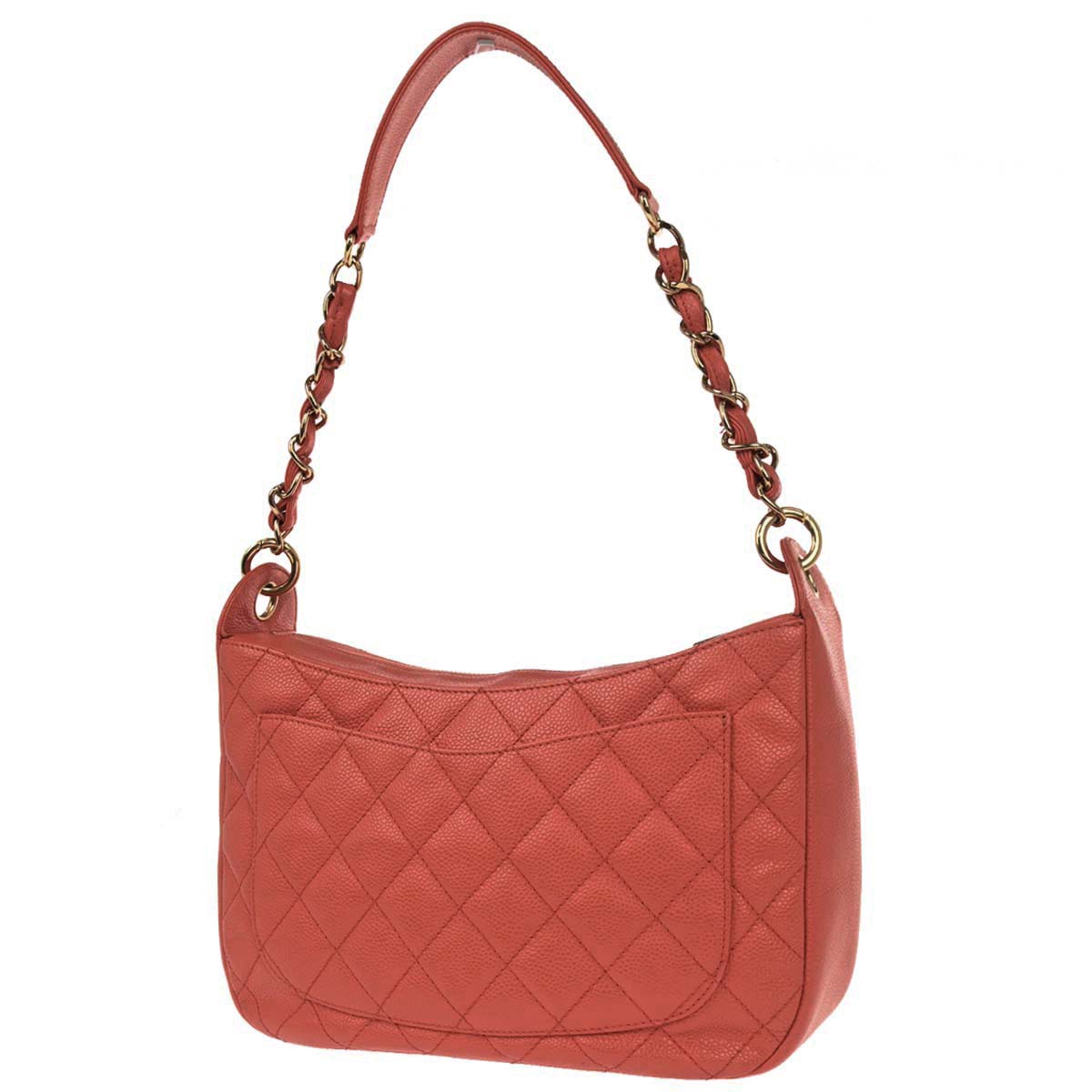 Chanel Salmon Pink Caviar Skin Shoulder Bag