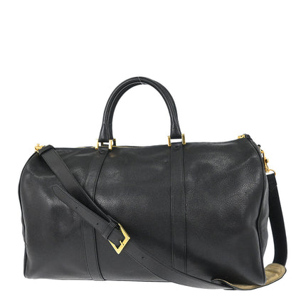 Chanel Black Caviar Skin 2way Shoulder Duffle Handbag