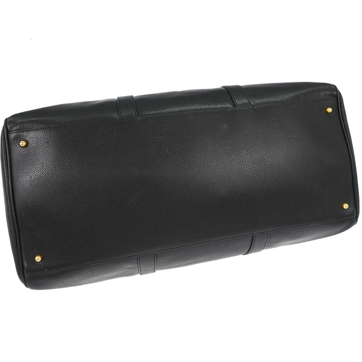 Chanel Black Caviar Skin 2way Shoulder Duffle Handbag