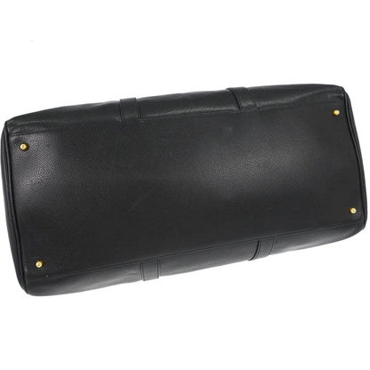 Chanel Black Caviar Skin 2way Shoulder Duffle Handbag