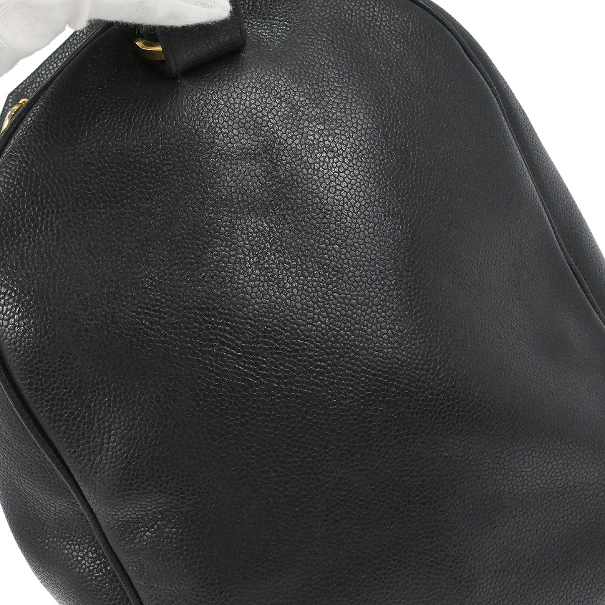 Chanel Black Caviar Skin 2way Shoulder Duffle Handbag
