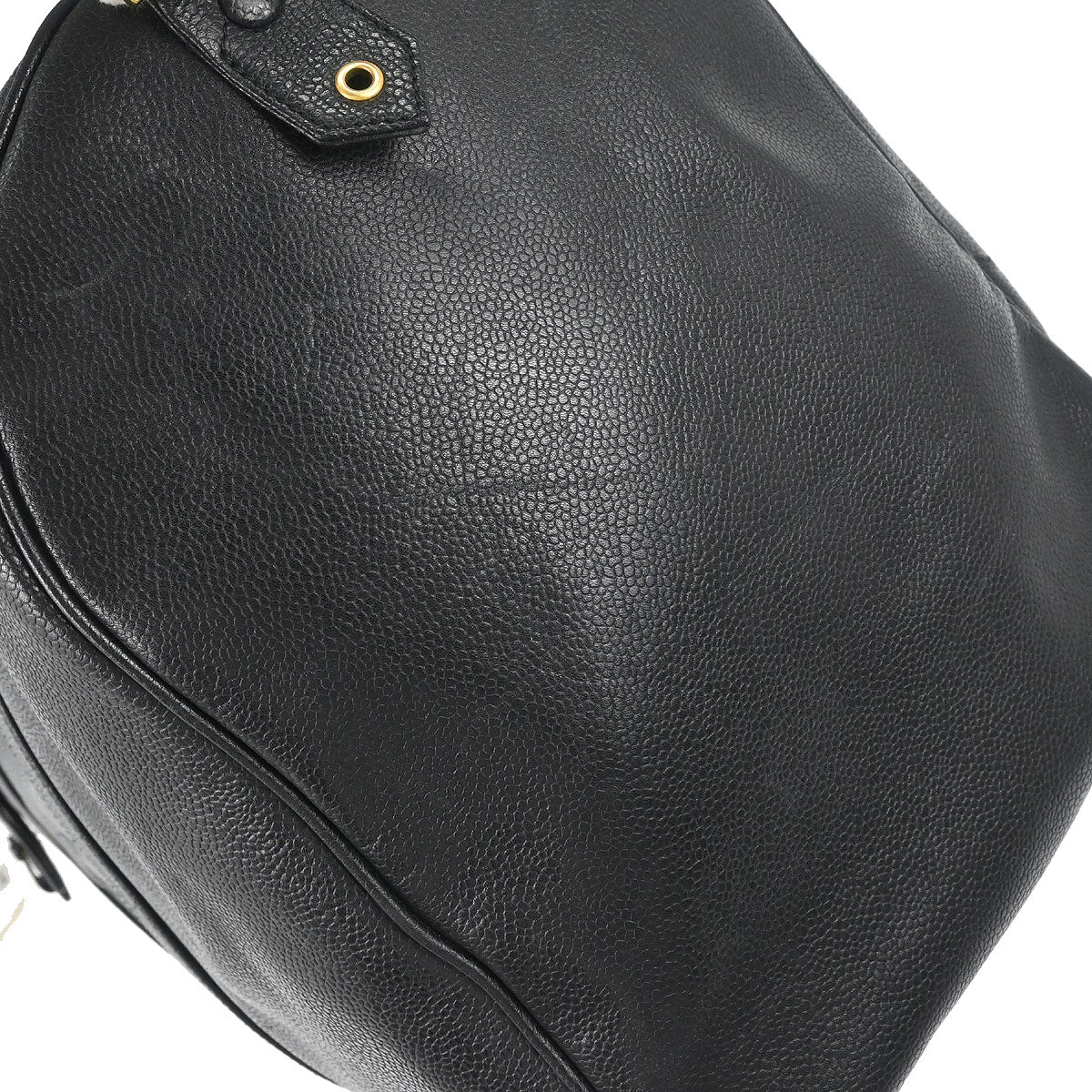 Chanel Black Caviar Skin 2way Shoulder Duffle Handbag