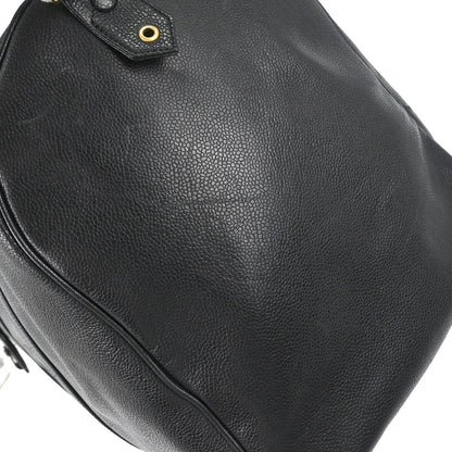 Chanel Black Caviar Skin 2way Shoulder Duffle Handbag