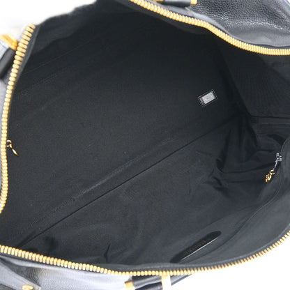 Chanel Black Caviar Skin 2way Shoulder Duffle Handbag