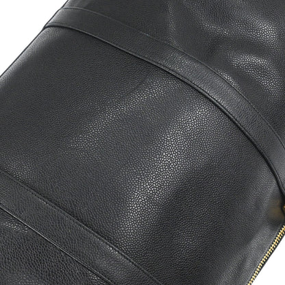 Chanel Black Caviar Skin 2way Shoulder Duffle Handbag