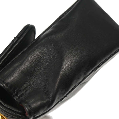 Chanel Black Lambskin Straight Flap Shoulder Bag