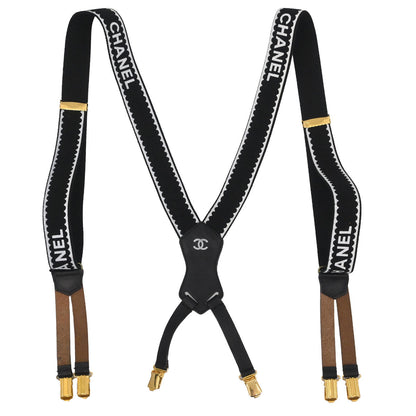 Chanel Black Suspenders 21 Small Good