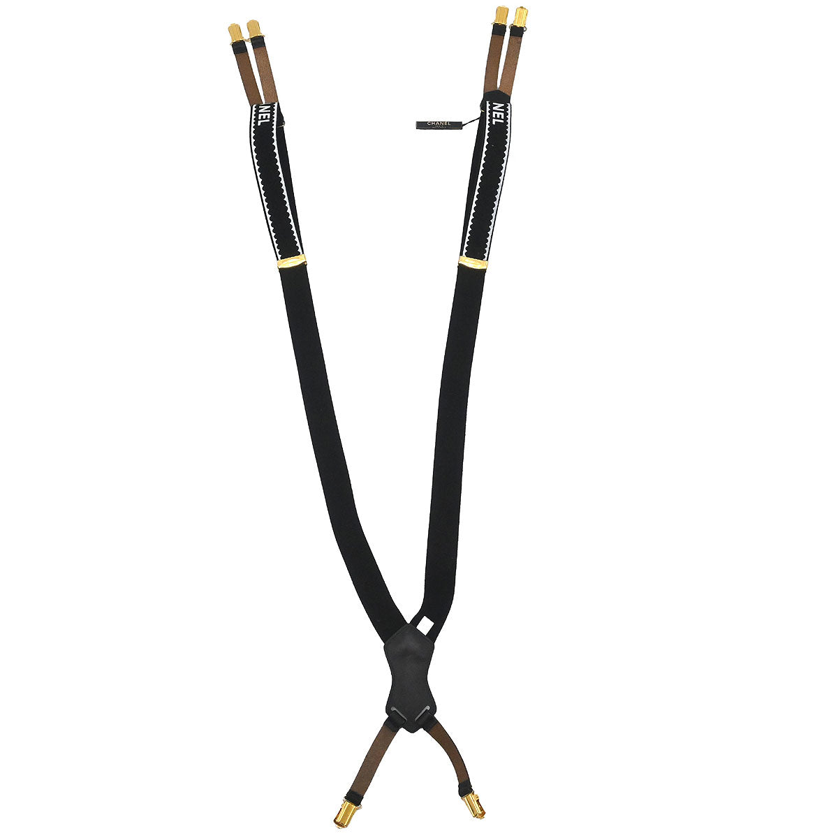Chanel Black Suspenders 21 Small Good