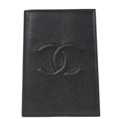 Chanel Black Caviar Skin Note Book Cover Small Good