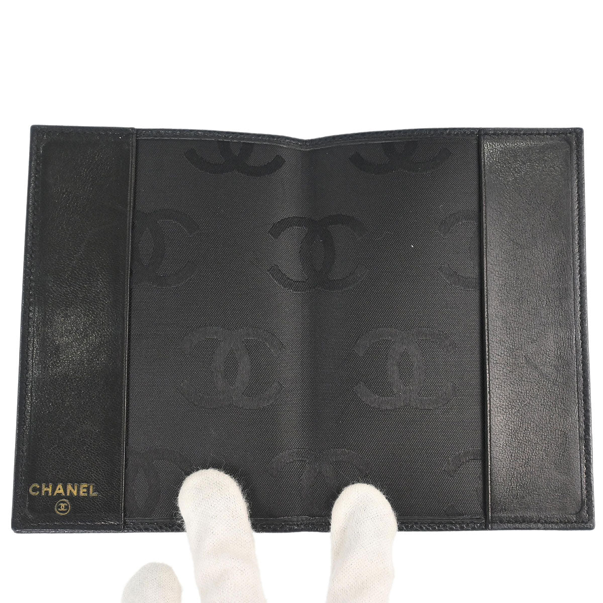 Chanel Black Caviar Skin Note Book Cover Small Good