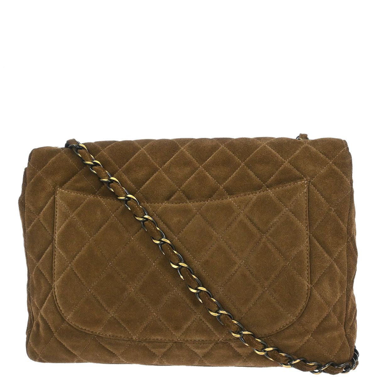 Chanel Brown Suede Jumbo Classic Flap Shoulder Bag