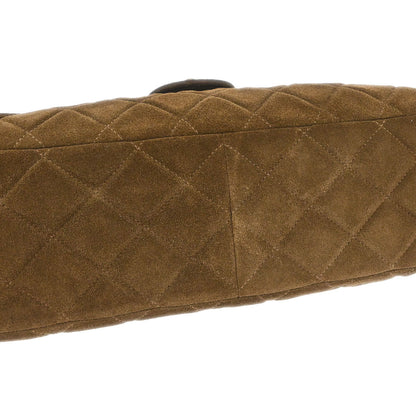 Chanel Brown Suede Jumbo Classic Flap Shoulder Bag